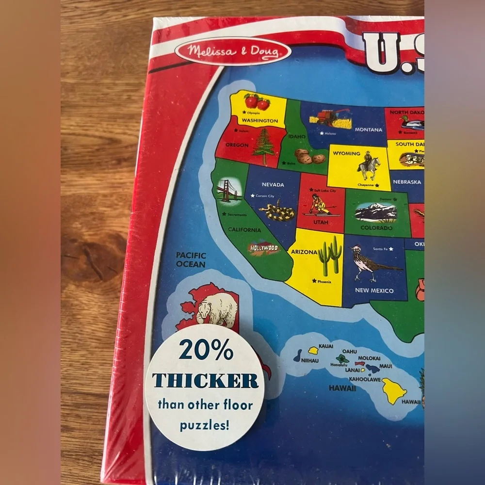 Melissa & Doug USA Map Floor Puzzle 51 Jumbo Pieces New